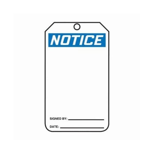 Accuform Safety Tags, NOTICE Blank, 5.75in x 3.25in, PF-Cardstock, 25PK MNT101CTP - main